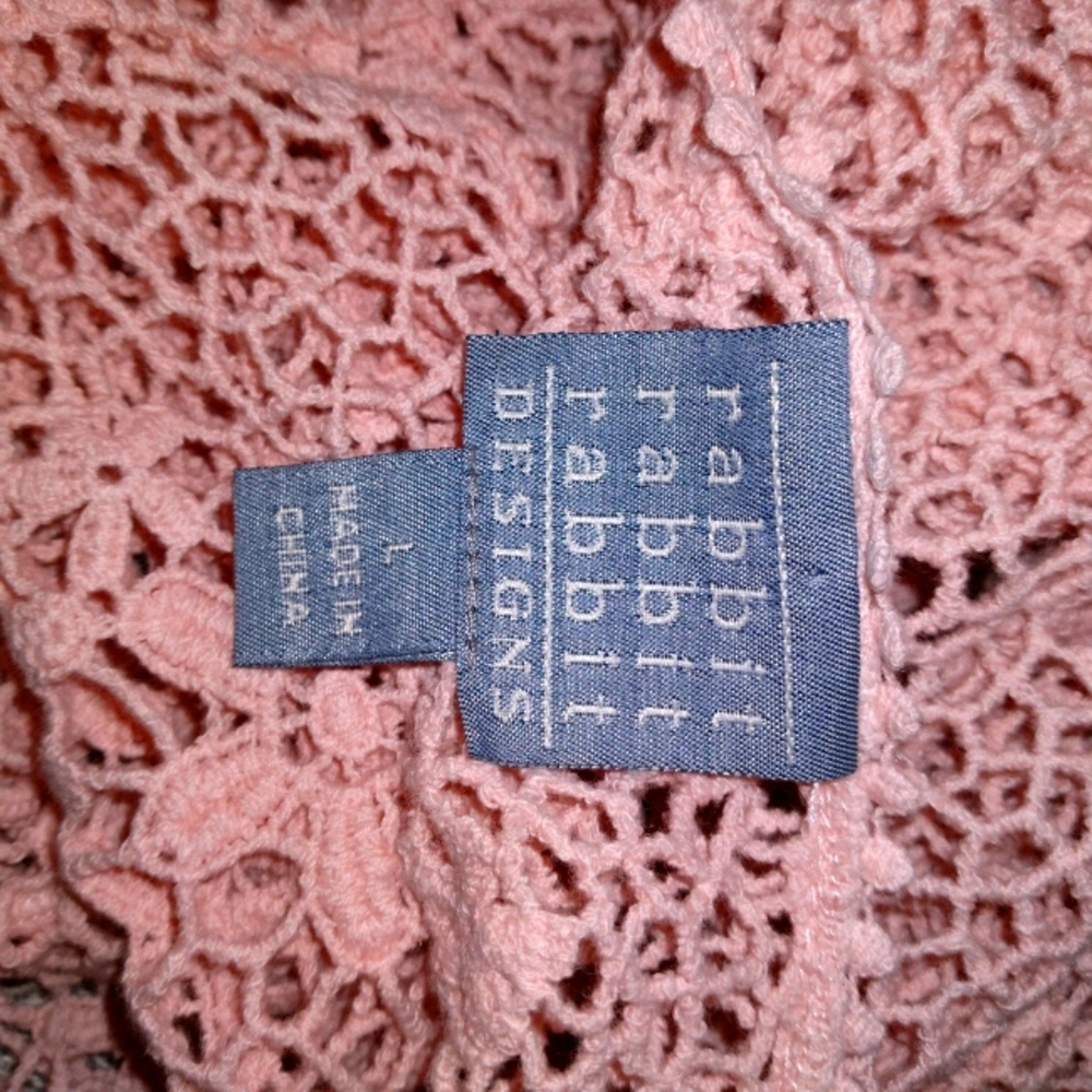 Positivity pink crocheted shoulder shrug